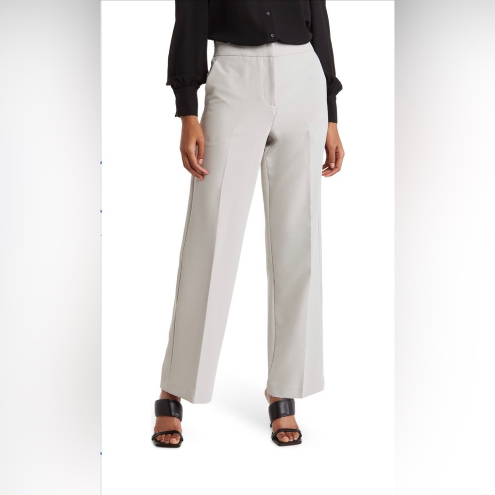 Woven Wide-Leg Pants in Grey